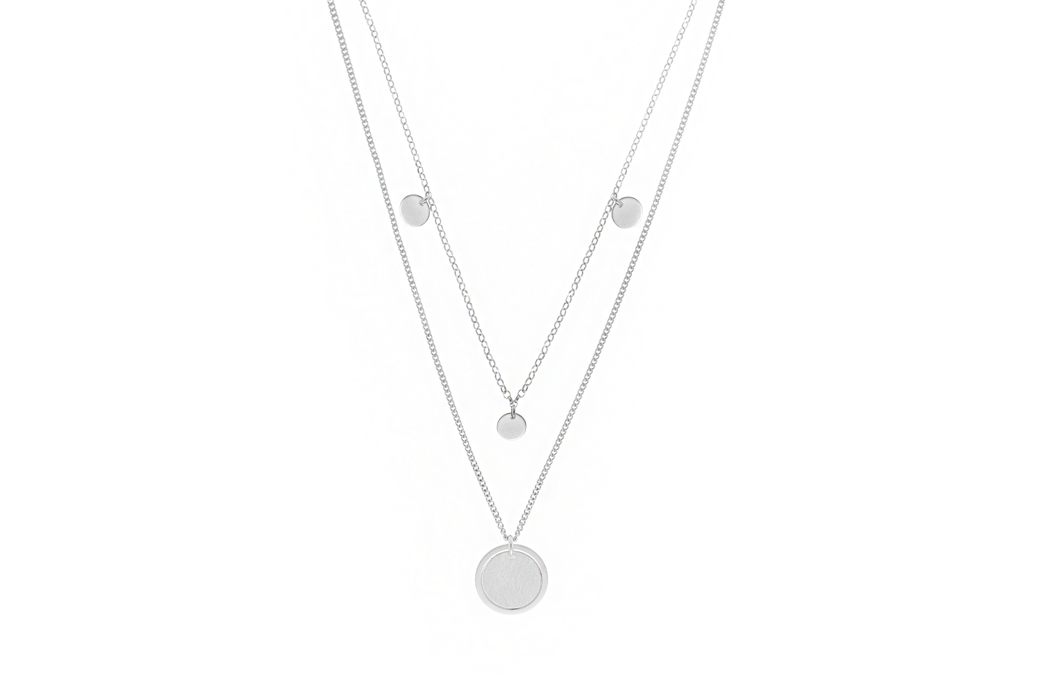 Jewel: necklace;Material: silver 925;Weight: 6.7 gr;Color: white;Long Size: 44 cm + 5 cm;Short Size: 40 cm;Pendent size: 1.5 cm