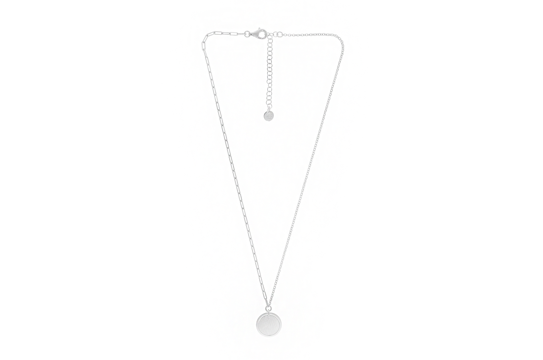 Jewel: necklace;Material: silver 925;Weight: 4.7 gr;Color: white;Size: 40 cm + 5.5 cm;Pendent size: 1.5 cm