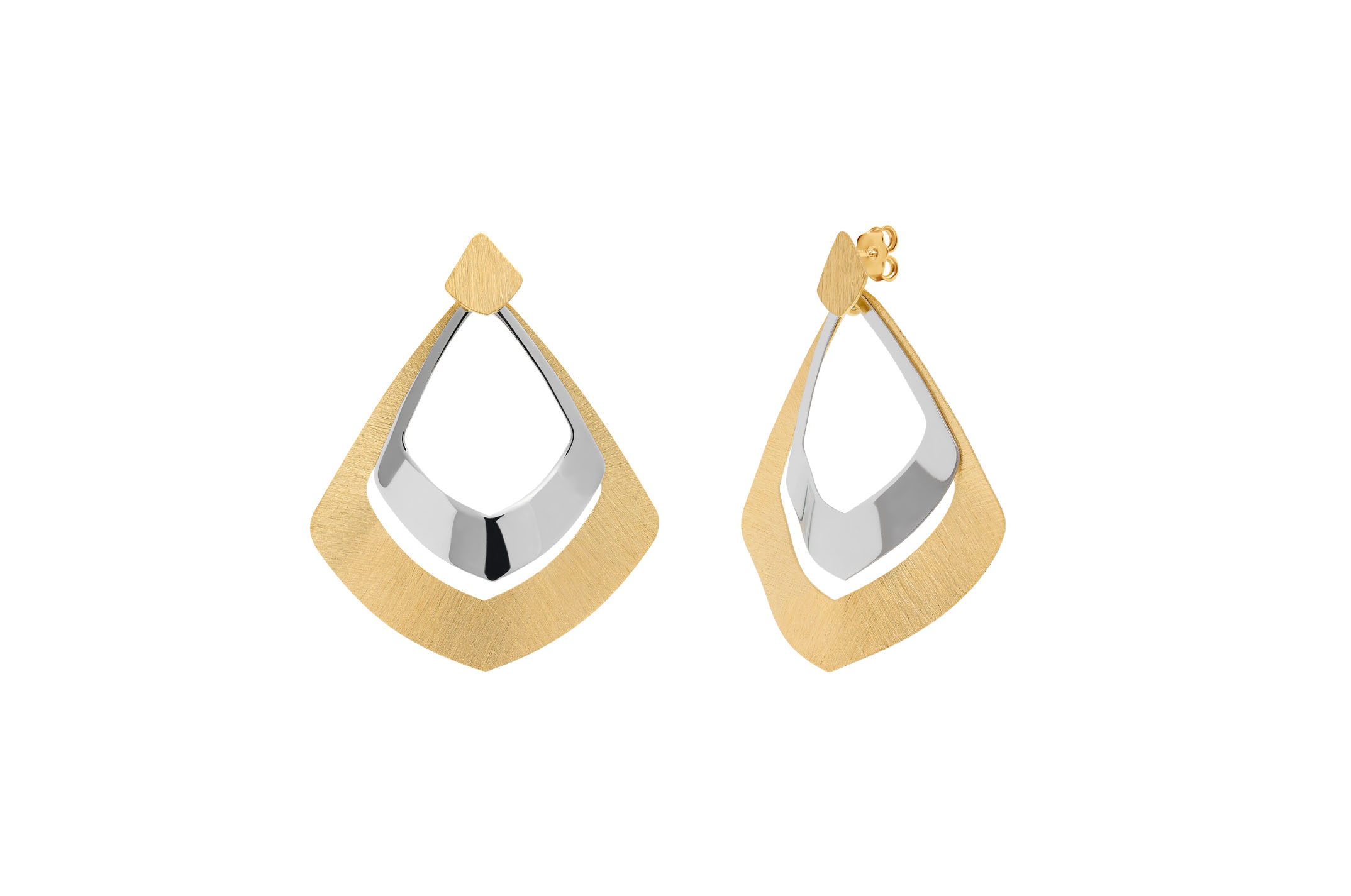 Jewel: earrings;Material: silver 925;Weight:10.7 gr;Color: bicolor;Size: 5 cm