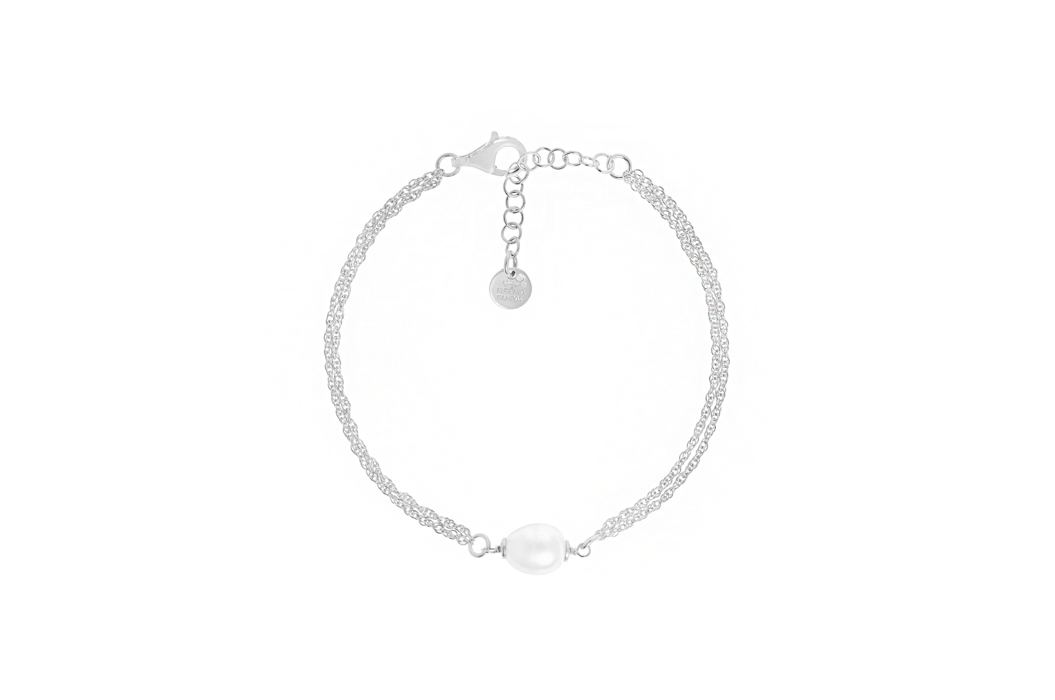 Jewel: bracelet;Material: silver 925;Weight: 2.8 gr;Stones: pearl;Color: white;Size: 17 cm + 3 cm