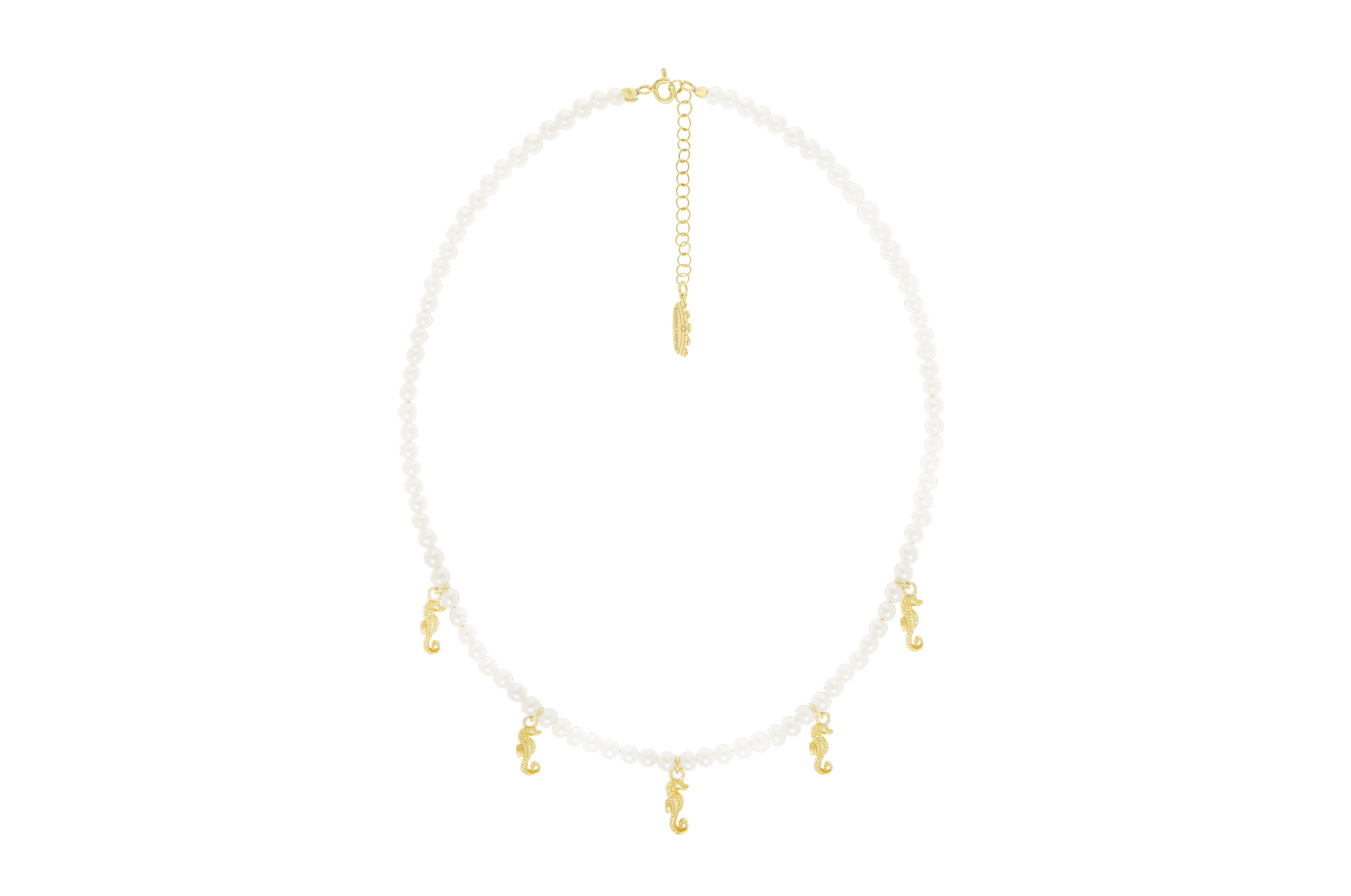 Jewel: necklace;Material: silver 925;Weight: 3 gr;Stones: pearls;Color: yellow;Size: 38 cm + 5 cm