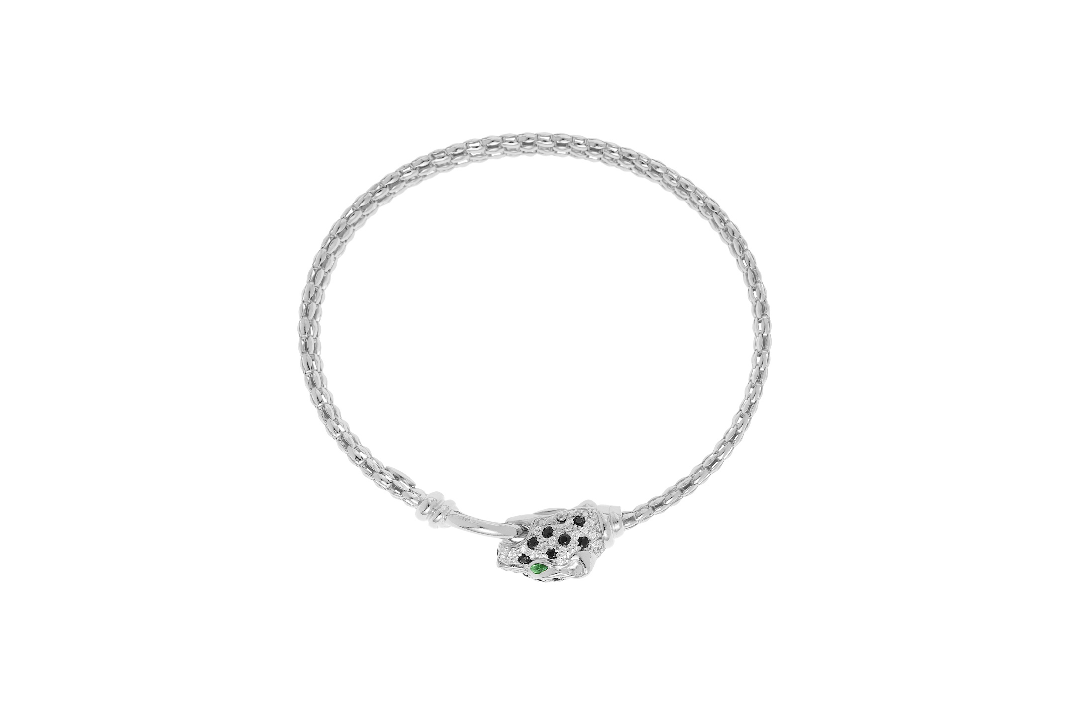 Jewel: bracelet;Material: silver 925;Weight: 12.4 gr;Stones: zirconial;Color: white;Diameter: 6 cm