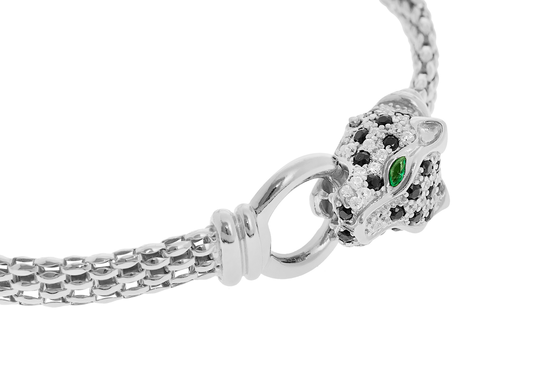 Jewel: bracelet;Material: silver 925;Weight: 12.4 gr;Stones: zirconial;Color: white;Diameter: 6 cm