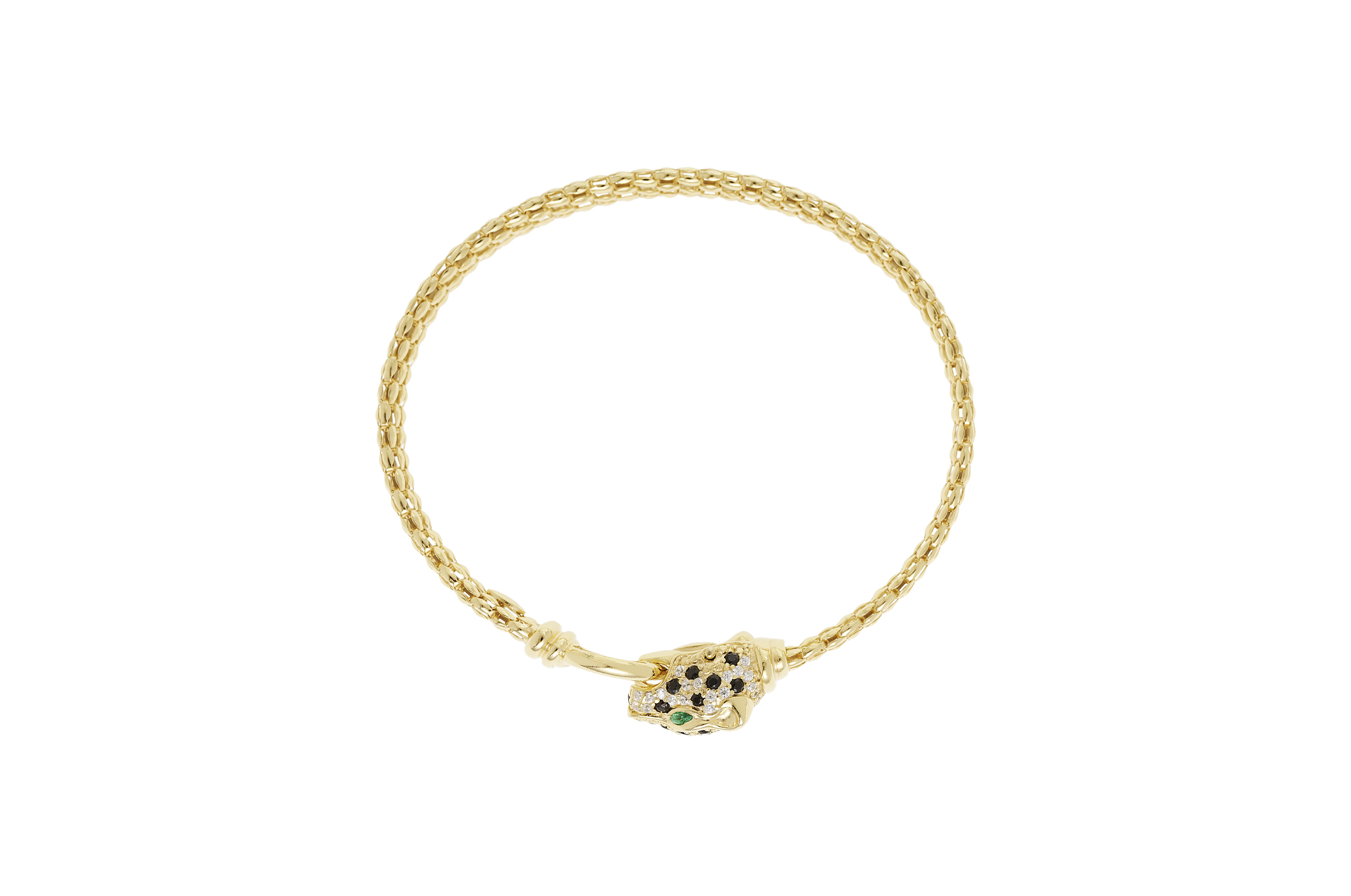 Jewel: bracelet;Material: silver 925;Weight: 12.4 gr;Stones: zirconial;Color: yellow;Diameter: 6 cm