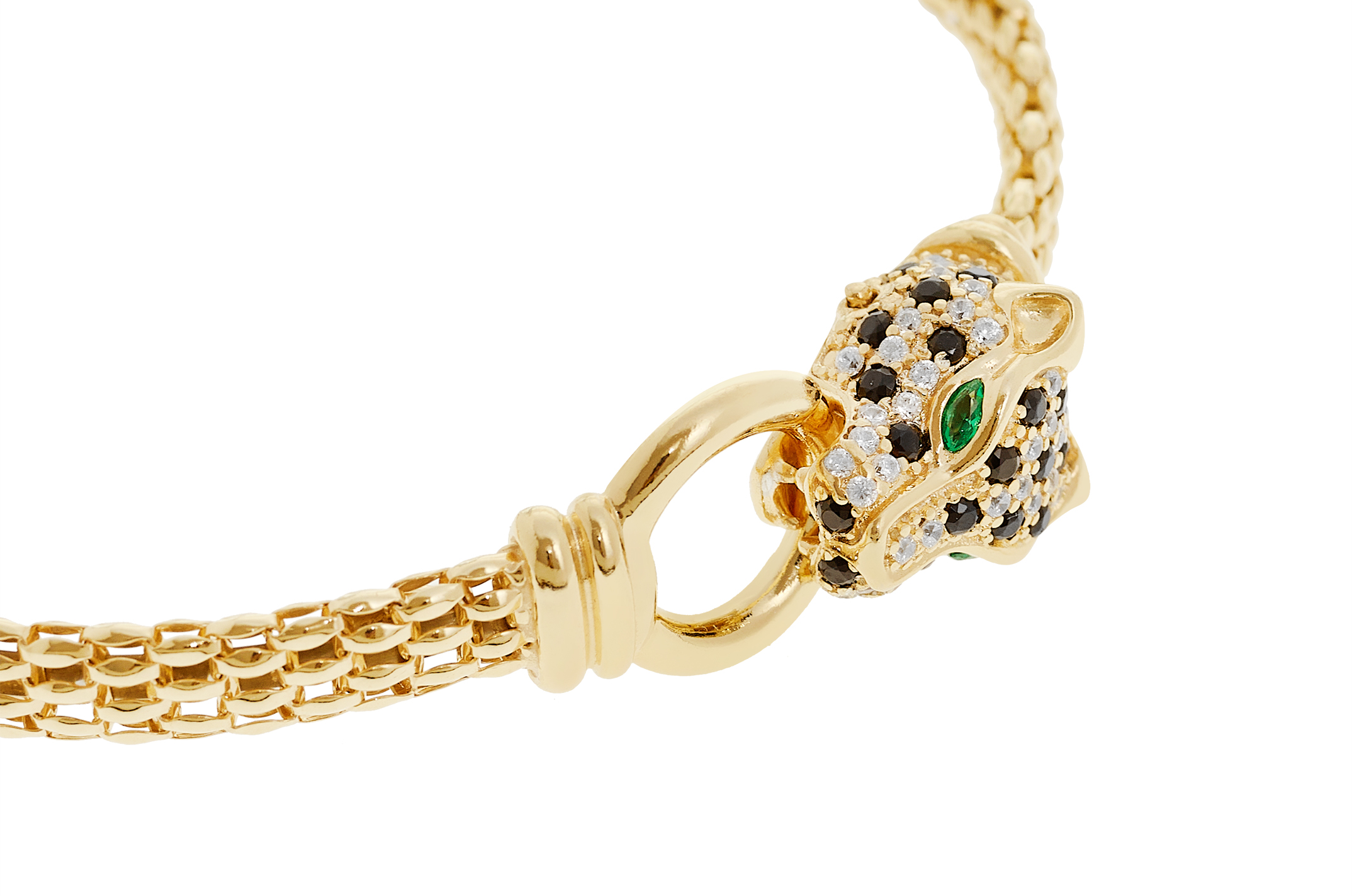 Jewel: bracelet;Material: silver 925;Weight: 12.4 gr;Stones: zirconial;Color: yellow;Diameter: 6 cm