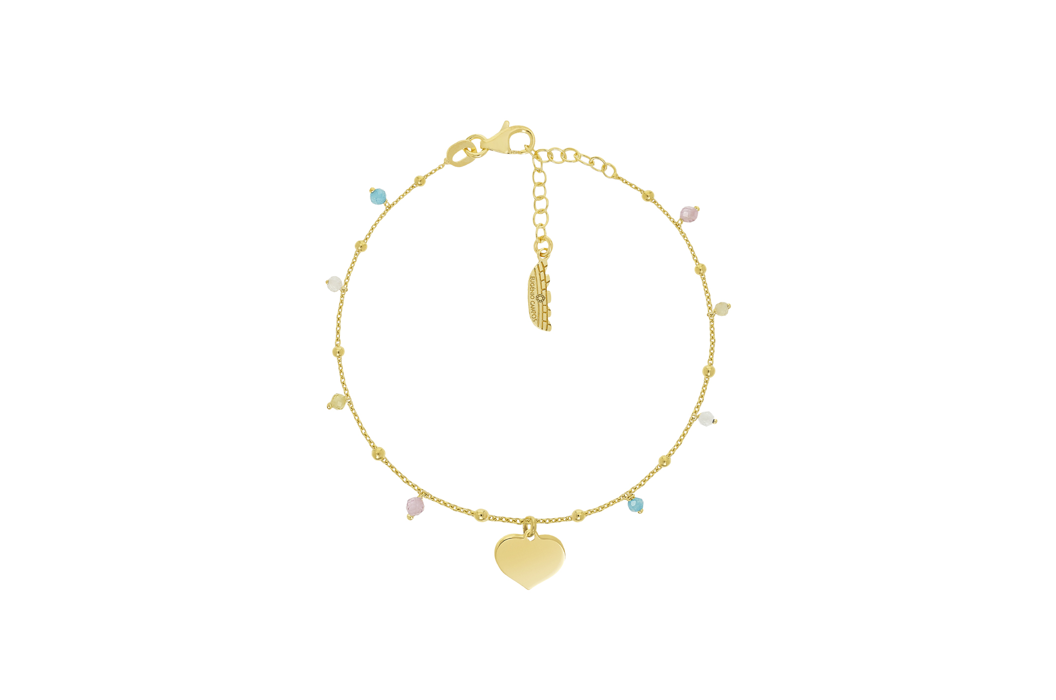 Joia: pulseira;Material: prata 925;Peso: 2 gr;Cor: amarelo;Medida: 16 cm + 3 cm;Medida pendente: 0.6 cm