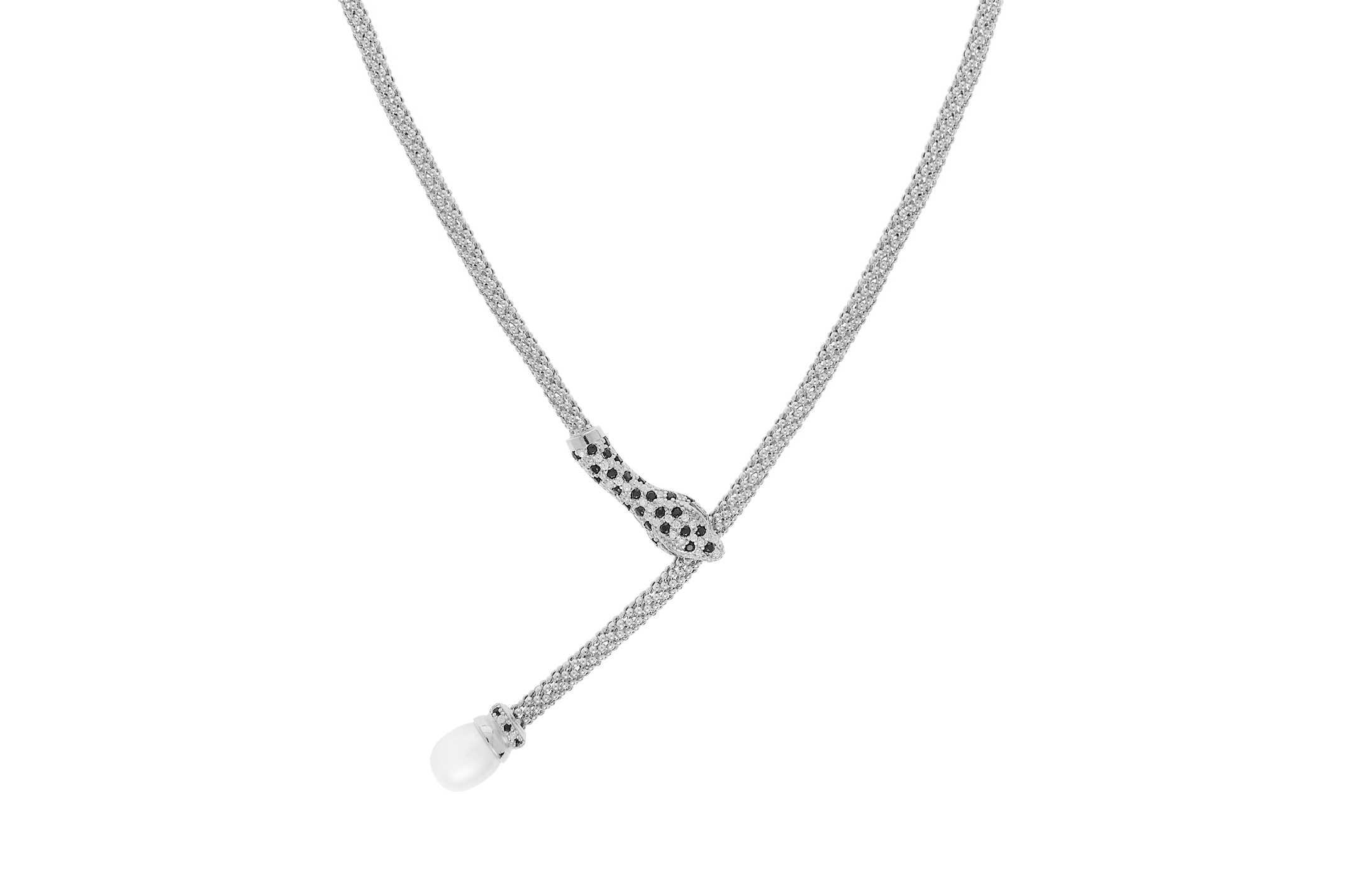 Jewel: necklace;Material: silver 925;Weight: 14.9 gr;Stones: zirconia and pearl;Color: white;Size: 44 cm;Pendent size: 4 cm