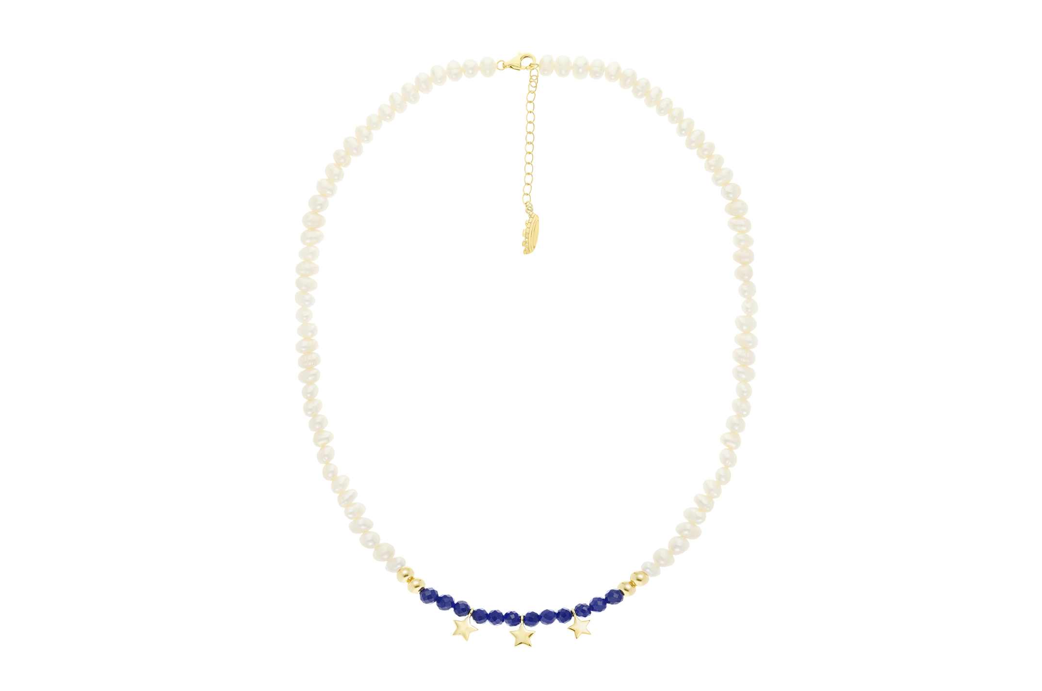 Jewel: necklace;Material: silver 925;Weight: 2.2 gr;Stone: pearls;Color: yellow;Size: 40 cm + 5 cm;Pendent size: 0.5 cm