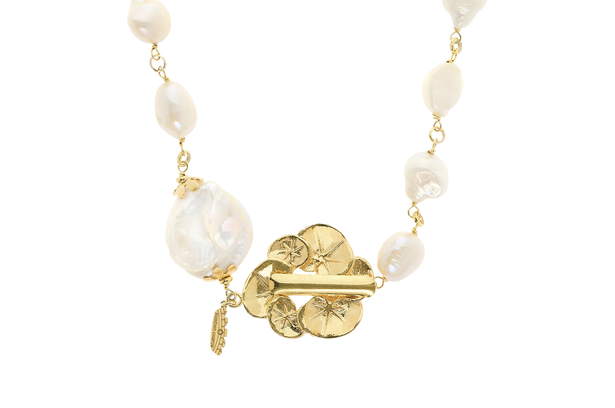 Jewel: necklace;Material: silver 925;Weight: 12 gr;Stone: pearls;Color: yellow;Size: 48 cm