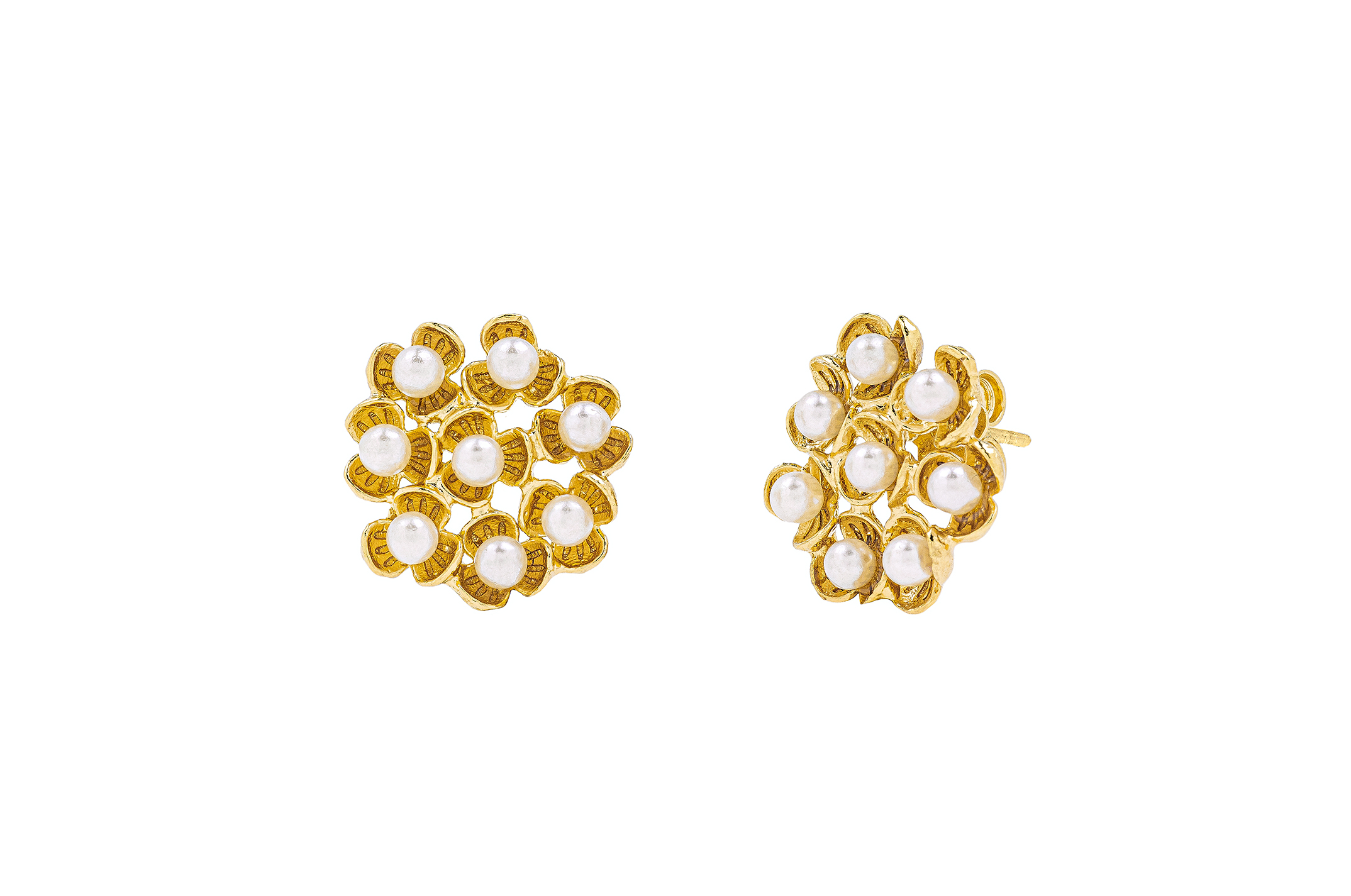 Jewel: earrings;Material: silver 925;Weight: 3.8 gr;Stones: pearls;Color: yellow;Size: 1.5 cm