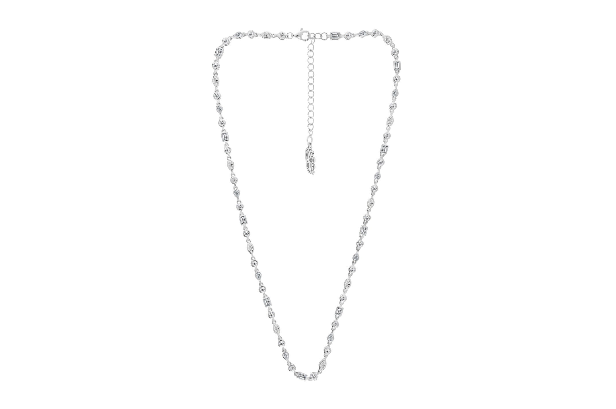 Jewel: necklace;Material: silver 925;Weight: 10.8 gr;Stone: zirconias;Color: white;Size: 36 cm + 5 cm