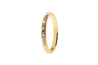 Jewel: ring;Material: gold 19.25 kt;Weight: 1.60 gr;Stones: zirconias;Color: yellow;Size: 16;Gender: woman