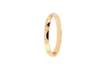 Jewel: ring;Material: gold 19.25 kt;Weight: 2.40 gr;Stones: zirconias;Color: yellow;Size: 16;Gender: woman