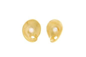 Jewel: earrings;Material: silver 925;Weight: 9.8 gr;Stones: pearl;Color: yellow;Size: 3.2 cm
