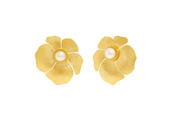 Jewel: earrings;Material: silver 925;Weight: 11.7 gr;Stones: pearl;Color: yellow;Size:  cm