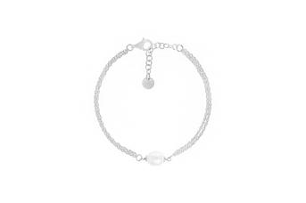 Jewel: bracelet;Material: silver 925;Weight: 2.8 gr;Stones: pearl;Color: white;Size: 17 cm + 3 cm