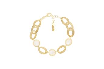 Jewel: bracelet;Material: silver 925;Weight: 7.6 gr;Stones: mother-of-pearl;Color: yellow;Size: 17 cm + 3.5 cm
