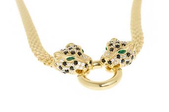 Jewel: necklace;Material: silver 925;Weight: 16.2 gr;Stones: zirconia;Color: yellow;Size: 44 cm