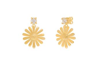 Jewel: earrings;Material: silver 925;Weight: 5.7 gr;Stones: zirconia;Color: yellow;Size: 2.2 cm