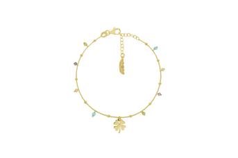 Joia: pulseira;Material: prata 925;Peso: 2 gr;Cor: amarelo;Medida: 16 cm + 3 cm;Medida pendente: 0.8 cm