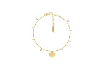 Joia: pulseira;Material: prata 925;Peso: 2 gr;Cor: amarelo;Medida: 16 cm + 3 cm;Medida pendente: 0.6 cm