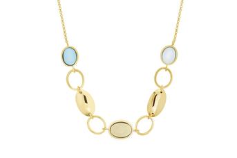 Jewel: necklace;Material: silver 925;Weight: 10.2 gr;Stones: hydrothermal;Color: yellow;Size: 10 cm + 5 cm