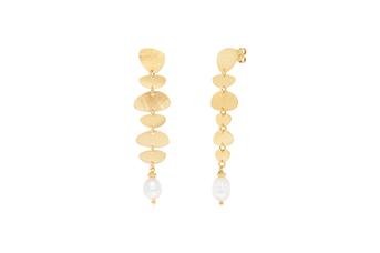 Jewel: earrings;Material: silver 925;Weight: 5.5 gr;Stones: pearl;Color: yellow;Size: 5.5 cm