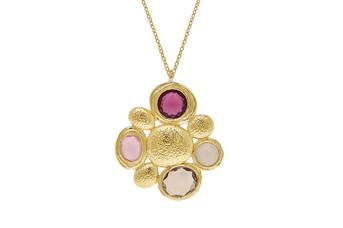 Jewel: necklace;Material: silver 925;Weight: 14 gr;Stone: hidrothermal;Color: yellow;Size: 46 cm + 5 cm;Pendent Size: 4 cm