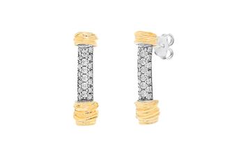 Jewel: earrings;Material: 925 silver and 9K gold;Weight: 4 gr (silver) and 1.5 gr (gold);Stone: zirconia;Color: bicolor