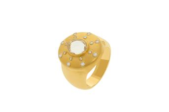 Jewel: ring;Material: silver 925;Weight: 6.2 gr;Stone: zirconia & hydrothermal;Color: yellow;Stone size: 2 x 1.7 cm