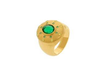 Jewel: ring;Material: silver 925;Weight: 6.2 gr;Stone: zirconia & hydrothermal;Color: yellow;Stone size: 2 x 1.7 cm