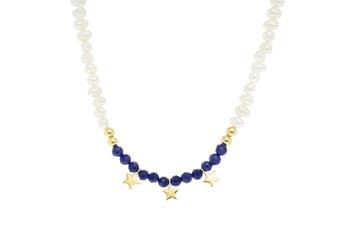 Jewel: necklace;Material: silver 925;Weight: 2.2 gr;Stone: pearls;Color: yellow;Size: 40 cm + 5 cm;Pendent size: 0.5 cm