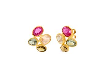 Jewel: earrings;Material: silver 925;Weight: 4.4 gr;Stone: quartz;Color: yellow;Size: 2 cm