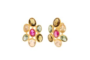 Jewel: earrings;Material: silver 925;Weight: 6.4 gr;Stone: quartz;Color: yellow;Size: 3 cm