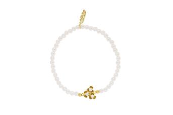 Jewel: bracelet;Material: silver 925;Weight: 2.4 gr;Stone: pearls;Color: yellow;Size:16 cm