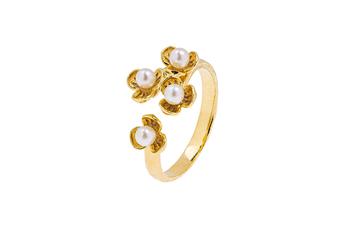 Jewel: ring;Material: silver 925;Weight: 2.4 gr;Stones: pearls;Color: yellow;Measurement: Adjustable