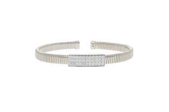 Jewel: bracelet;Material: silver 925;Weight: 16.3 gr;Stone: zirconia ;Color: white;Diameter Size: 6 cm